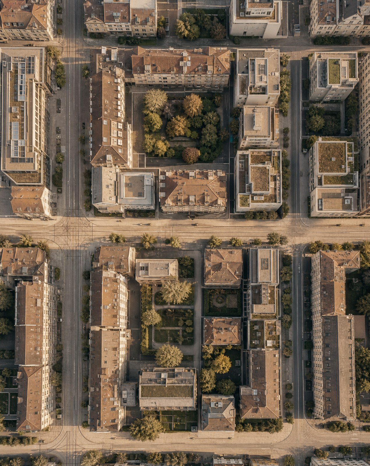 Drohnen-Aufnahme eines Schweizer Stadtquartiers — Sinnbild für die strukturierte Schweizer Immobilien-Marktlandschaft